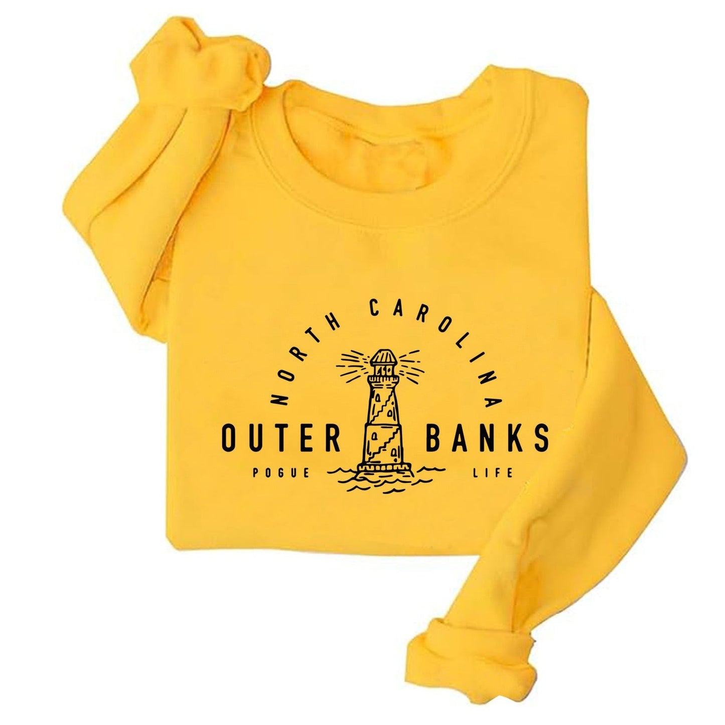 Damen Sweatshirt Leuchtturm-Motiv Lässiger Schnitt Grau Eveloria