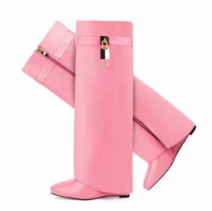 Damen Über-Die-Knie-Stiefel Skulpturales Design Eveloria