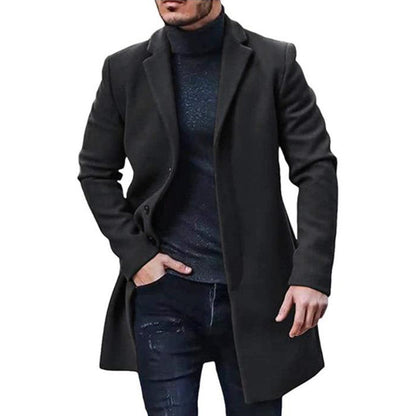 Herren Klassischer Wollmantel Eveloria
