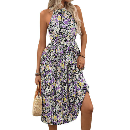 Damen Maxikleid Sommer florales Design Rüschendetails Eveloria