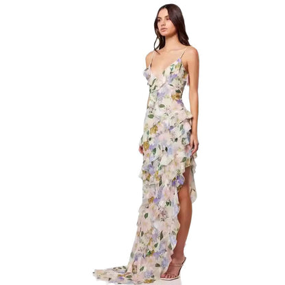 Damen Maxikleid Floral Print Sommer