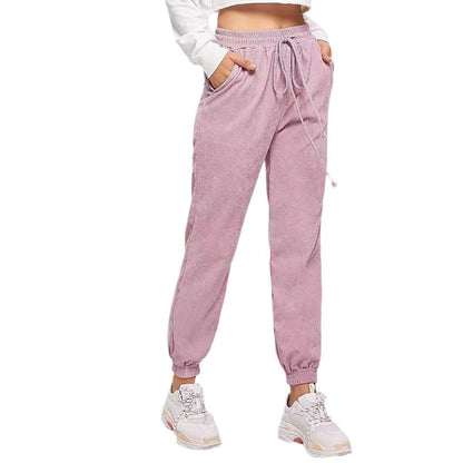 Damen Sweatpants Elastischer Bund Seitentaschen Eveloria