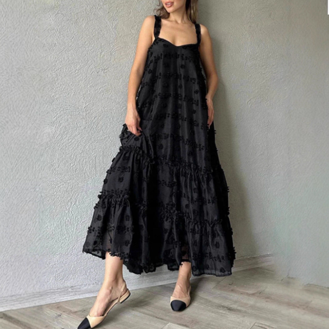 Damen Maxikleid Rüschen Floralmuster