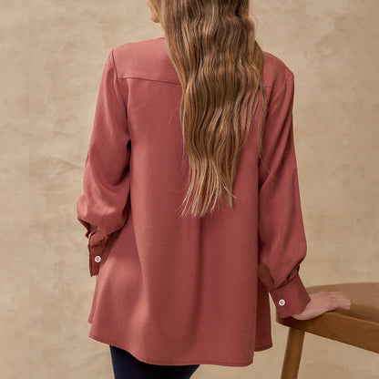 Damen Bluse Strukturiertes Design Elegante Knöpfe Eveloria