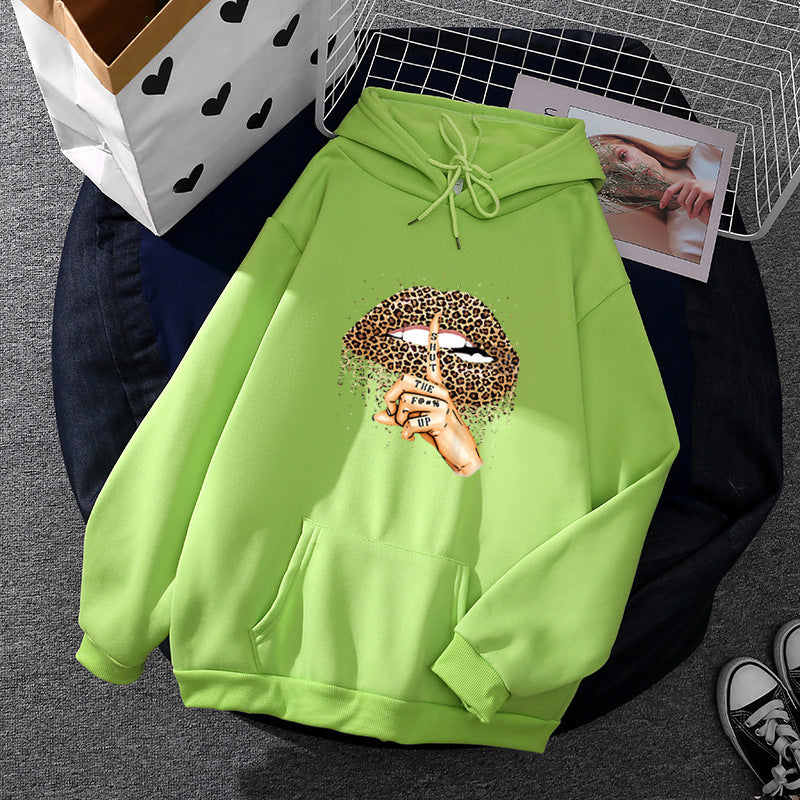 Damen Hoodie Leopardenmotiv Eveloria