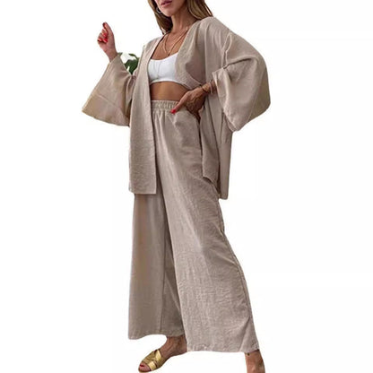 Damen Lounge-Set Weite Ärmel Elastischer Bund Bequem