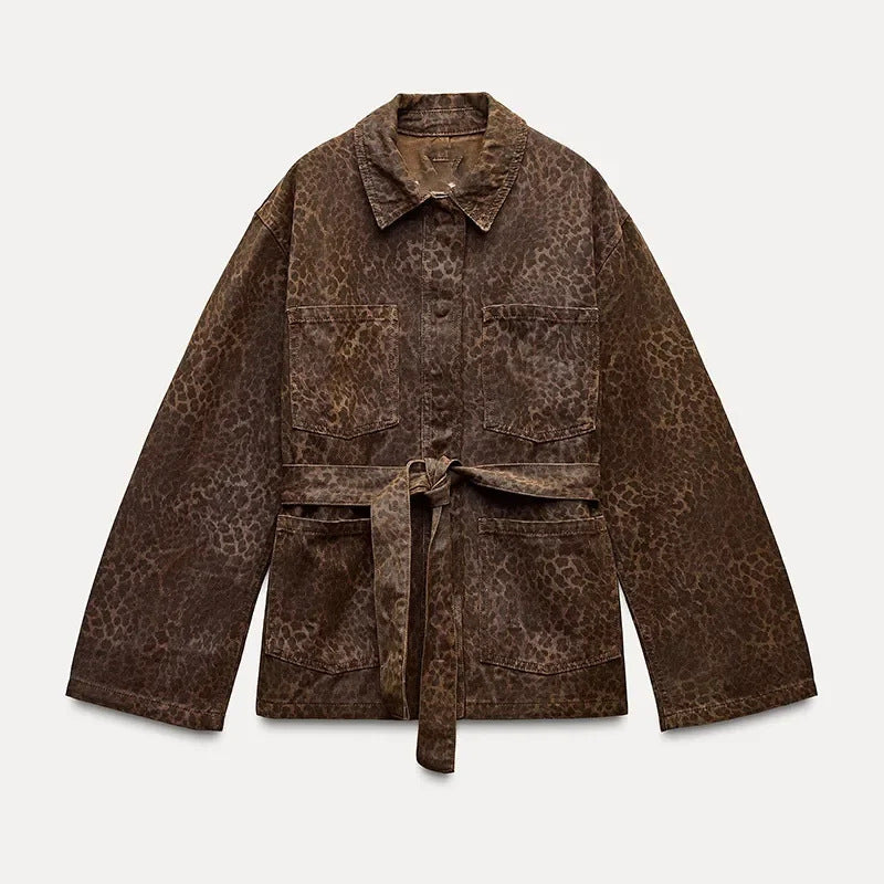 Damenjacke mit Gürtel aus Stoff Eveloria