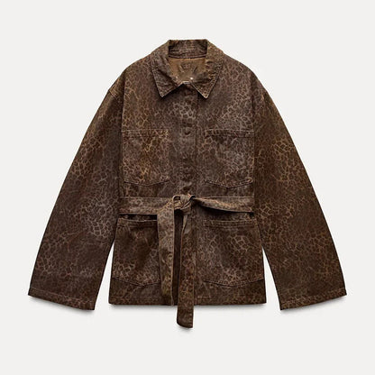 Damenjacke mit Gürtel aus Stoff Eveloria