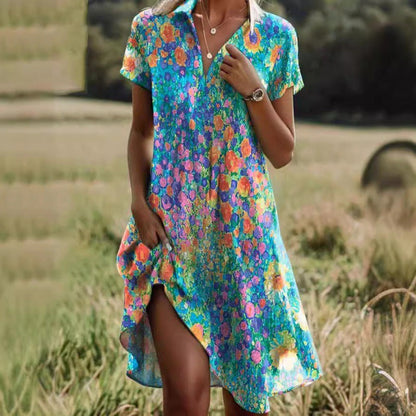 Damen Freizeitkleid Blumenmuster Feminin Eveloria