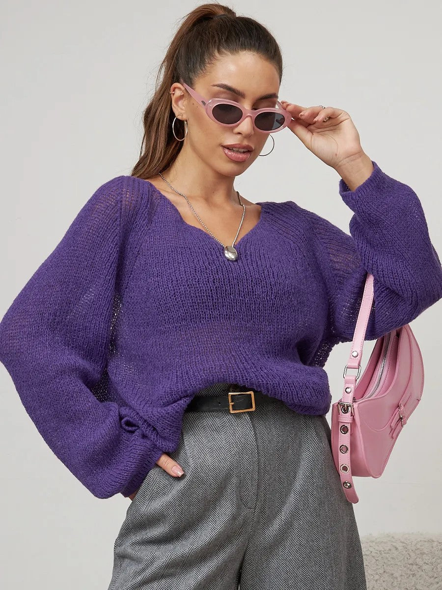 Damen Pullover Weiches Material Lässige Struktur Beige
