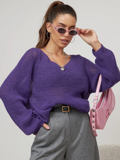 Damen Pullover Weiches Material Lässige Struktur Beige