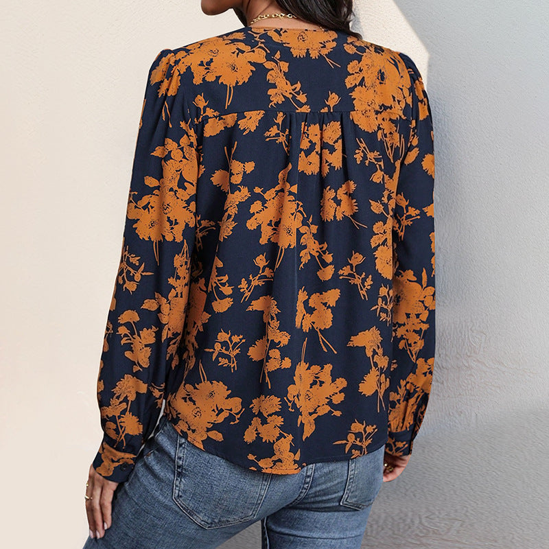 Eveloria Damen Bluse Floralmuster Zeitlos Elegannt