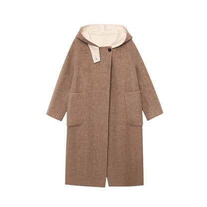 Damen Wickelmantel mit Kragendetails und warmem Futter Eveloria