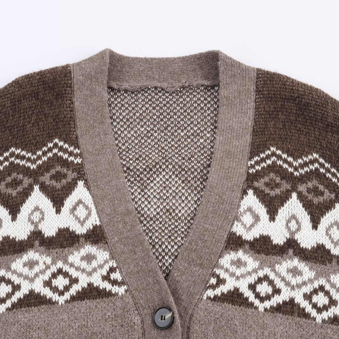 Damen Strickcardigan Traditionelle Muster Bequem