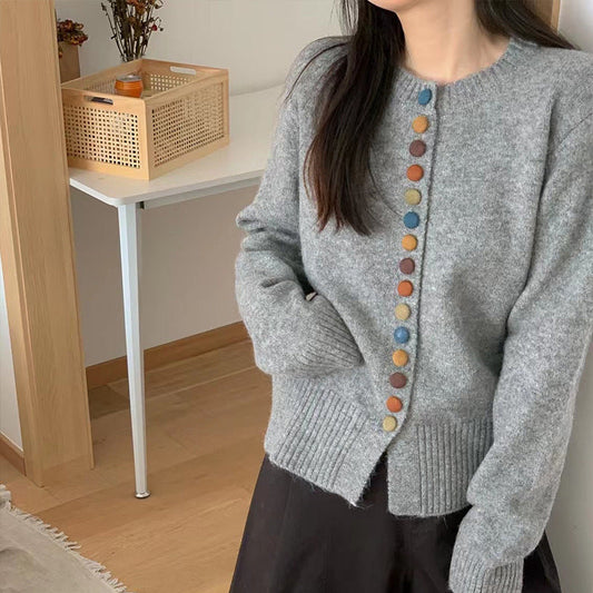 Damen Strickjacke Weichgefilzt Bunt Eveloria - Eveloria