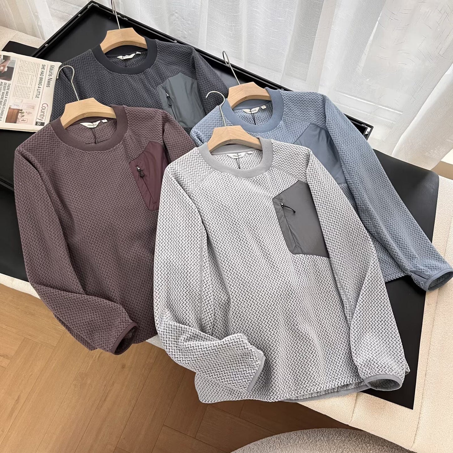 Damen Strickoberteil mit Reißverschluss und Tasche Eveloria