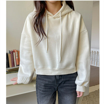 Damen Hoodie Cropped Voluminöse Ärmel Eveloria