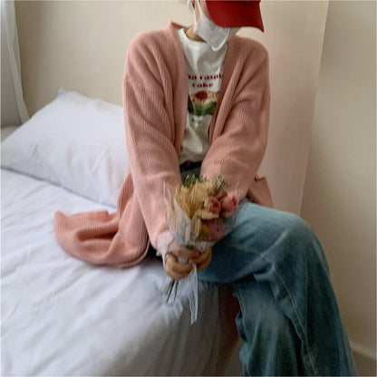 Damen Grobstrickcardigan mit Taschen und modischem Schnitt wird