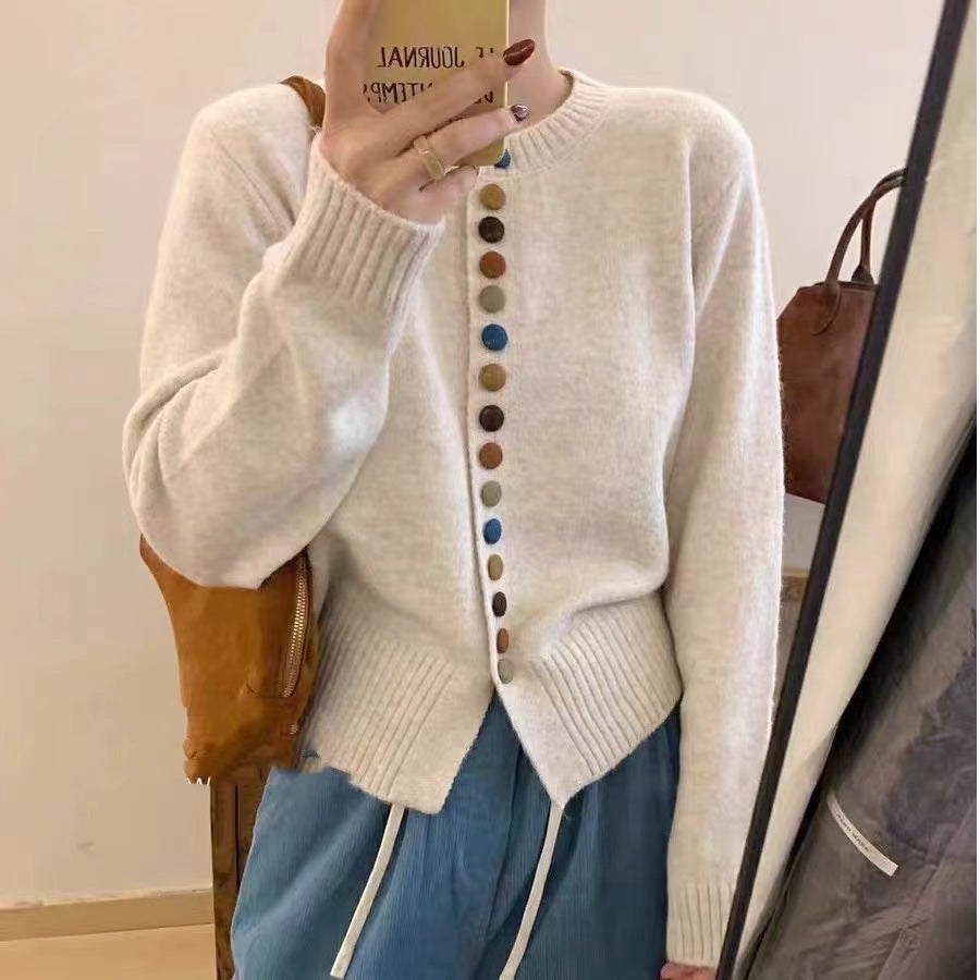 Damen Strickjacke Bunt Lässiger Schnitt - Eveloria