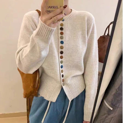 Damen Strickjacke Bunt Lässiger Schnitt - Eveloria