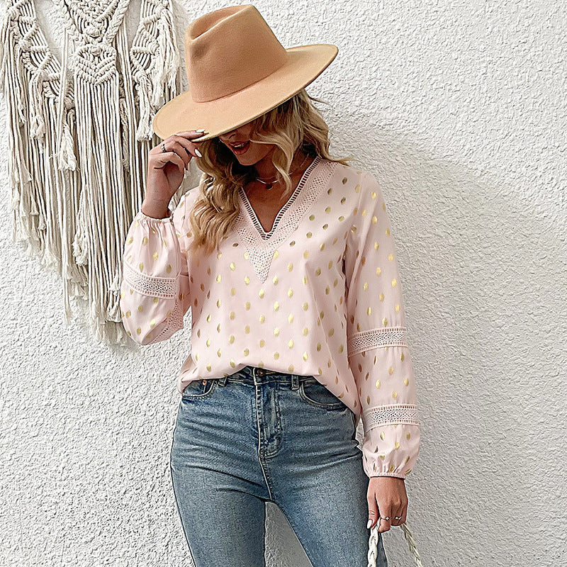 Damen Bluse Rüschendetails Elegante Spitze Weiße Eveloria