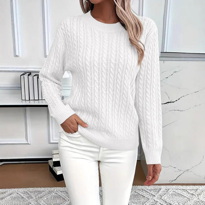 Damen Strickpullover Zopfdesign Elegantes Design