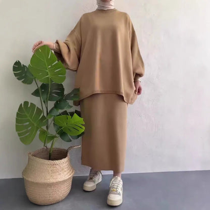 Damen Maxikleid Oversized Schnitt Elegant Eveloria