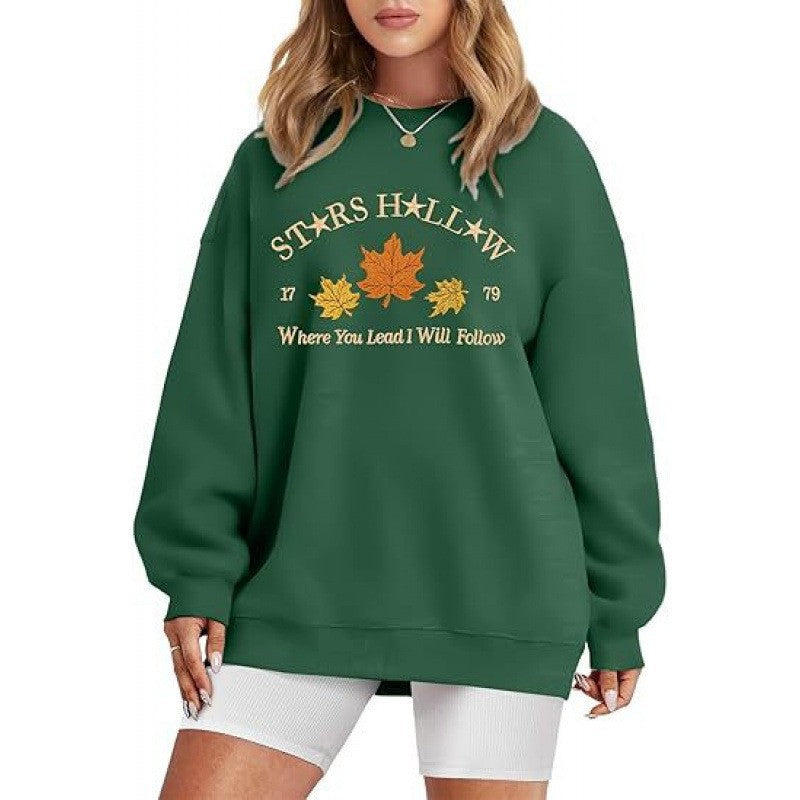 Damen Sweatshirt Weites Design Herbstmotiv Eveloria