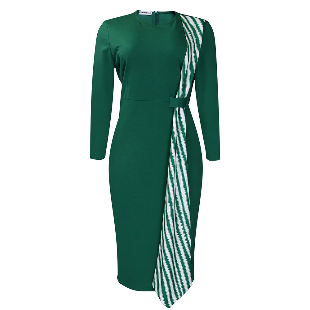 Damenkleid Asymmetrisch Bindedetail Schmal Eveloria