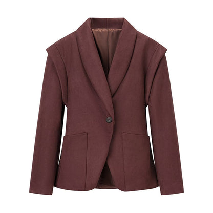 Damen Blazerjacke Wildlederimitat Weich Eveloria