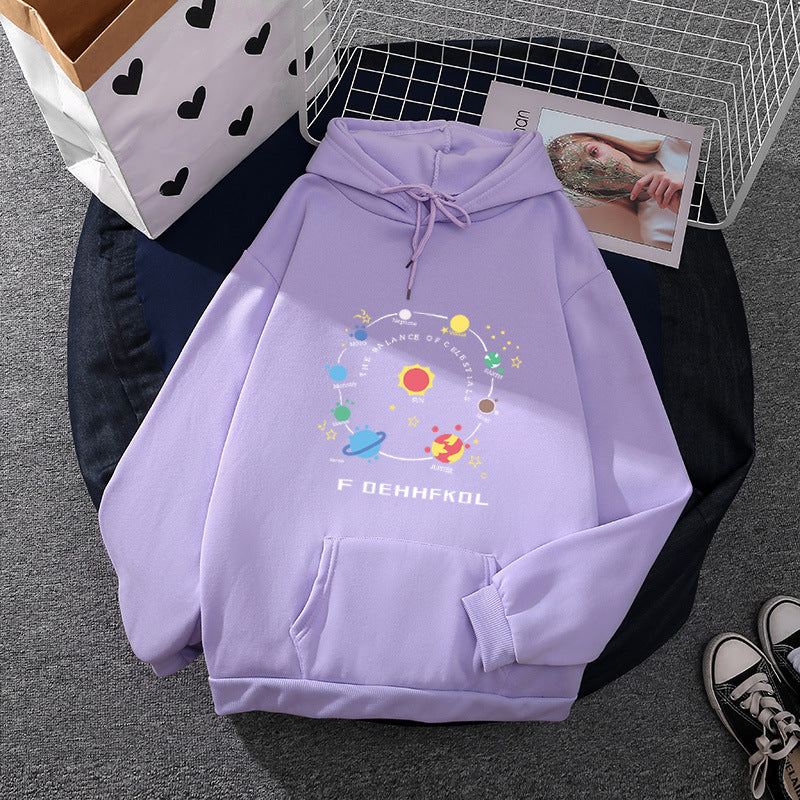 Damen Hoodie Weltraum-Motiv Eveloria