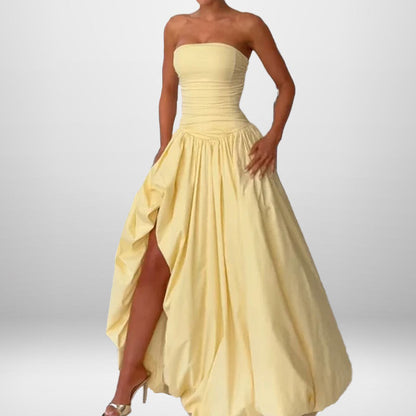 Eveloria Damen Maxikleid mit Schlitz und Volumenrock