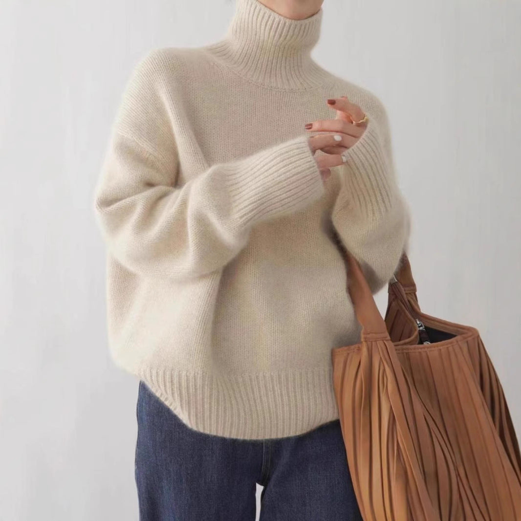 Damen Rollkragenpullover Wolle Eveloria - Eveloria