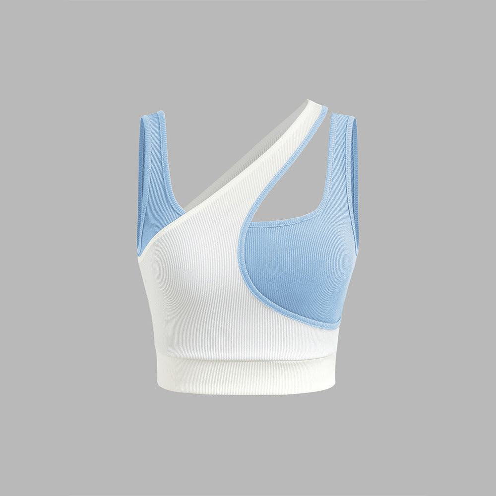 Damen Sport-Bustier Asymmetrisch Verstellbare Träger Schwarz Eveloria - Eveloria
