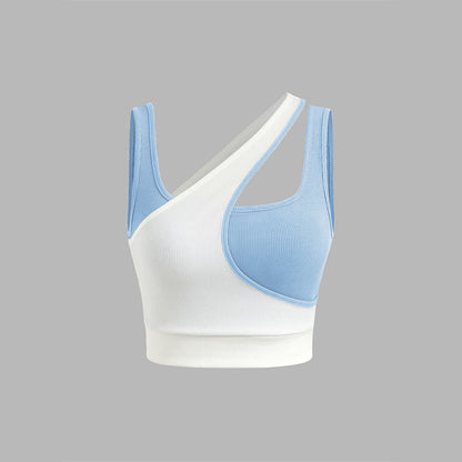 Damen Sport-Bustier Asymmetrisch Verstellbare Träger Schwarz Eveloria - Eveloria