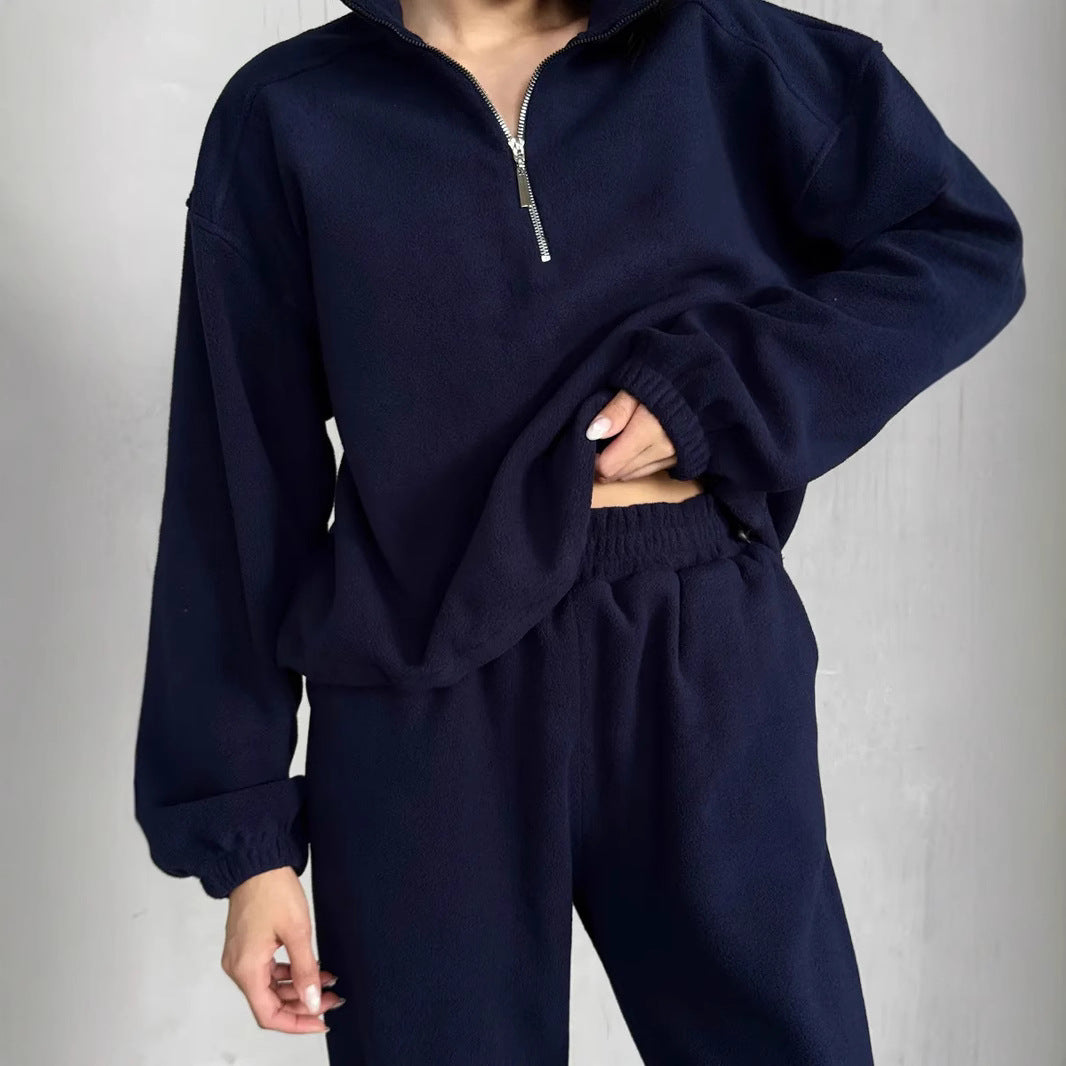 Damen Sportset Sweatshirt Jogginghose Tunnelzug Grau Eveloria