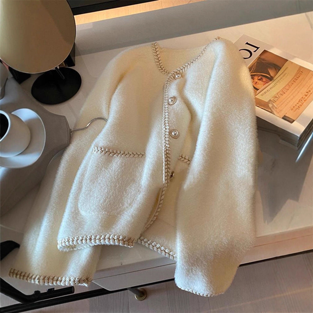 Damen Strickjacke Perlenverzierungen Eveloria