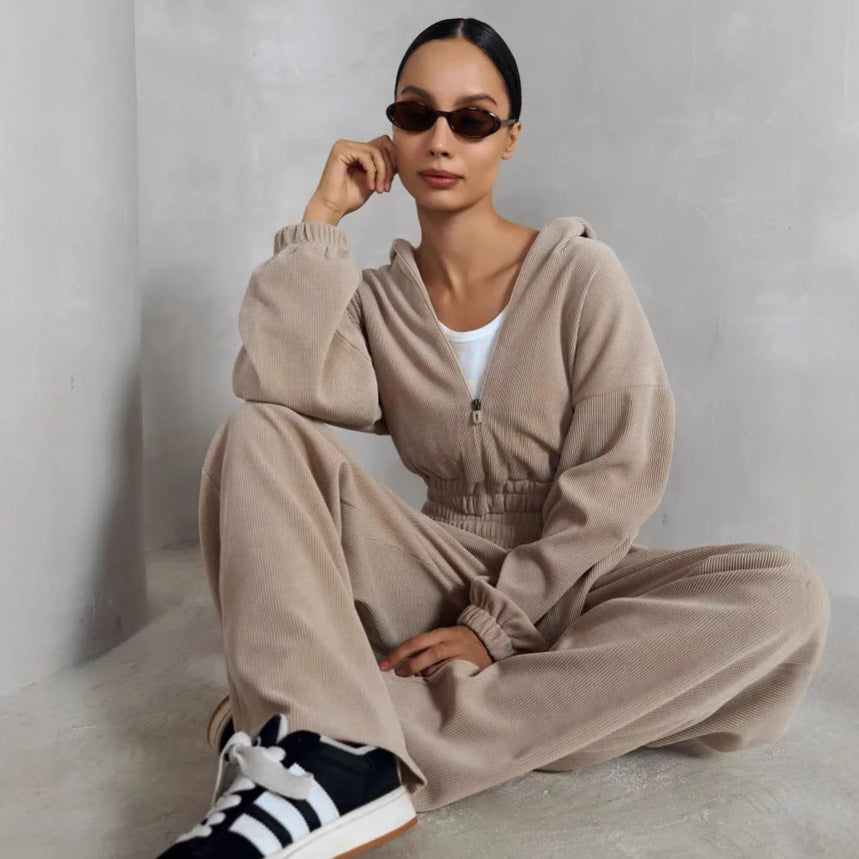 Damen Cropped Sweatshirt Elastisch Mit Reißverschluss Grau