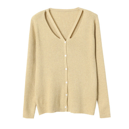 Damen Strickjacke V-Ausschnitt Eveloria