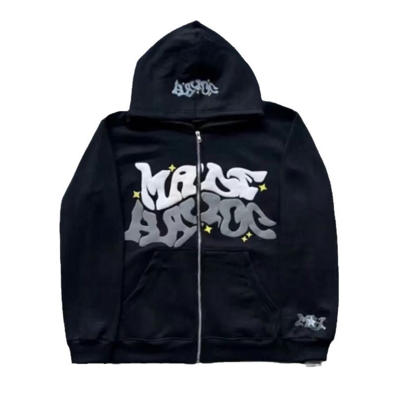 Damen Kapuzenjacke Lässiger Schnitt Graffiti Print Eveloria