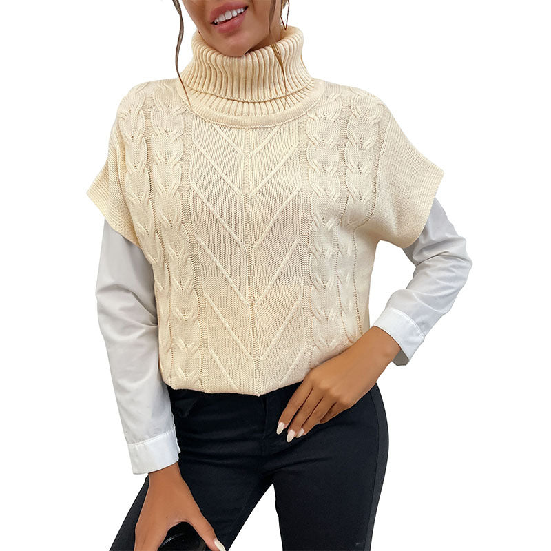 Damen Strickpullover Stehkragen Eveloria