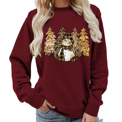 Damen Sweatshirt Schneemann-Design Weiches Innenfutter Eveloria