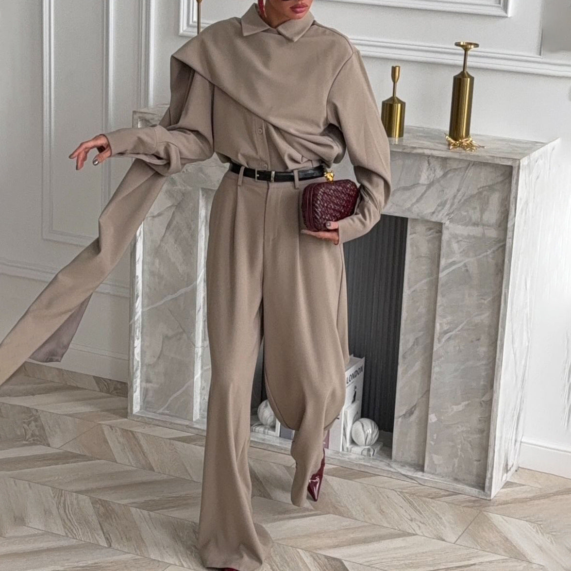 Damen Overall Lässiger Kragen Elegant Eveloria