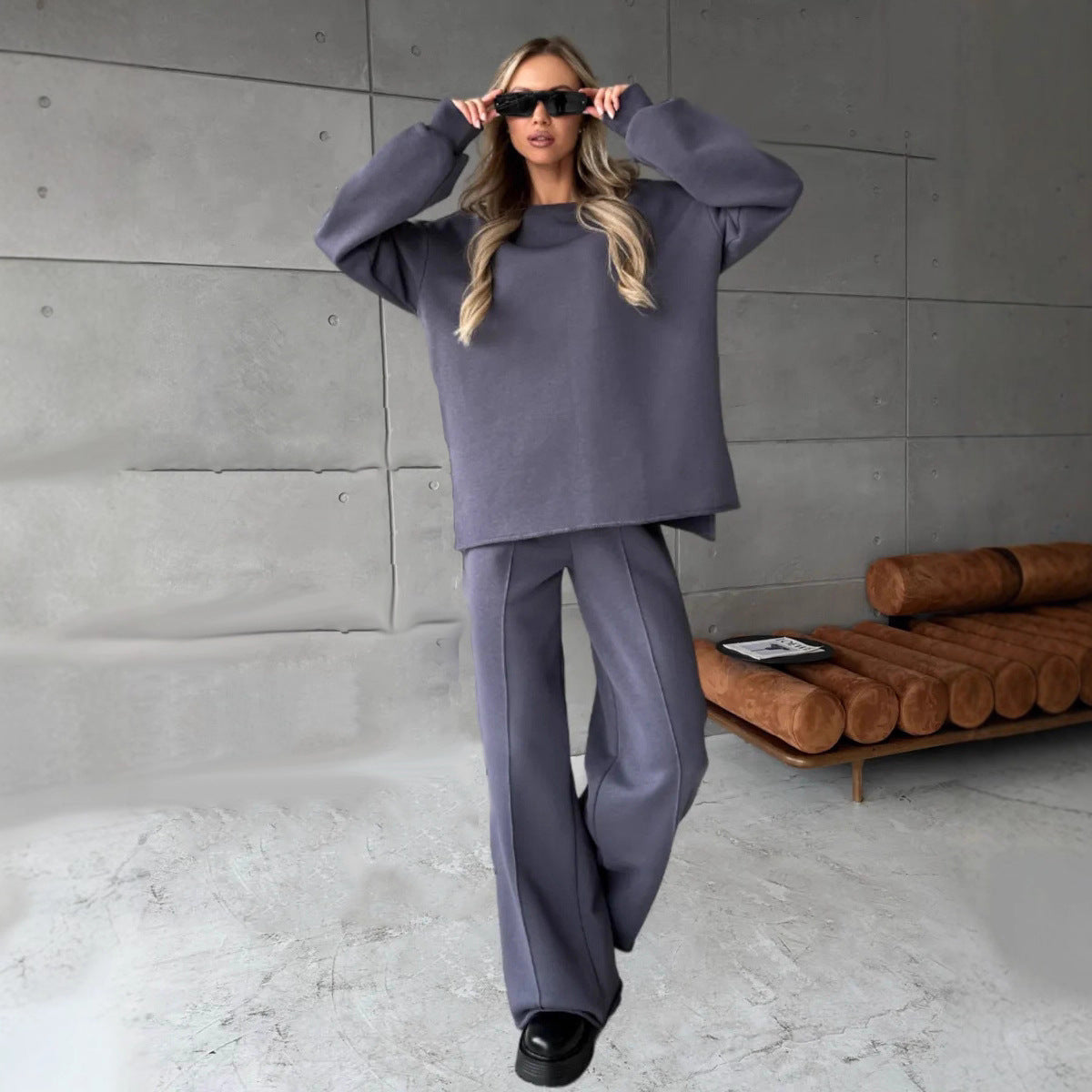 Damen Sweatanzug Elegant Weit Modisch Eveloria