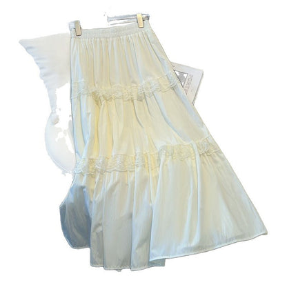 Damen Jerseyrock Lang Rüschendetails Eveloria