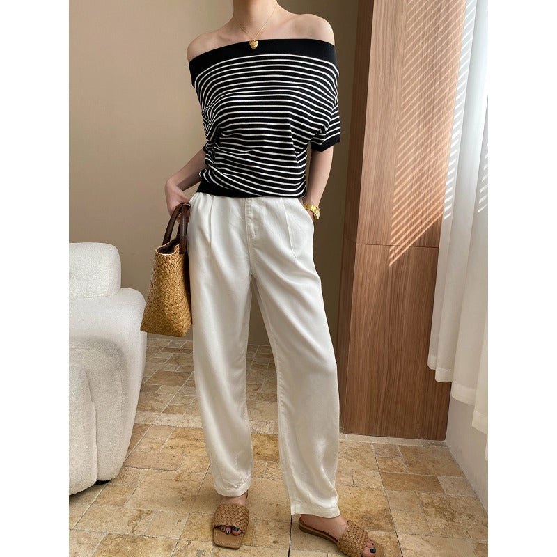 Damen Wickeloberteil Off-Shoulder Elegantes Oberteil Eveloria
