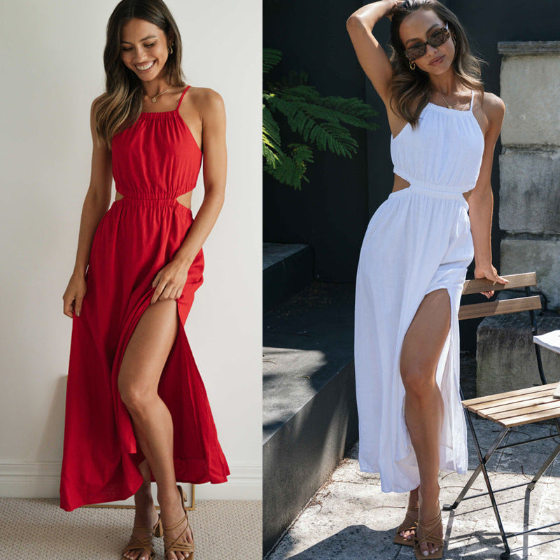 Damen Maxikleid mit Cut-Outs und hoher Beinschlitz - Eveloria