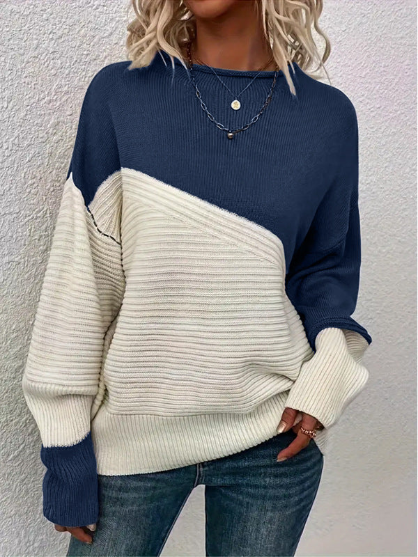 Damen Strickpullover Strukturiertes Design Modern Bunt Eveloria