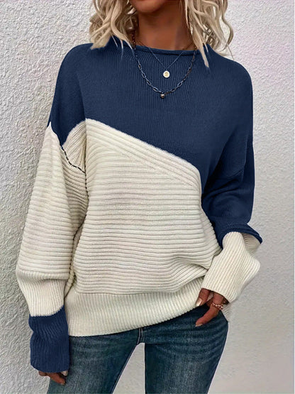 Damen Strickpullover Strukturiertes Design Modern Bunt Eveloria