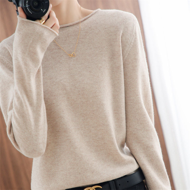 Damen Pullover Weich V-Ausschnitt Eveloria